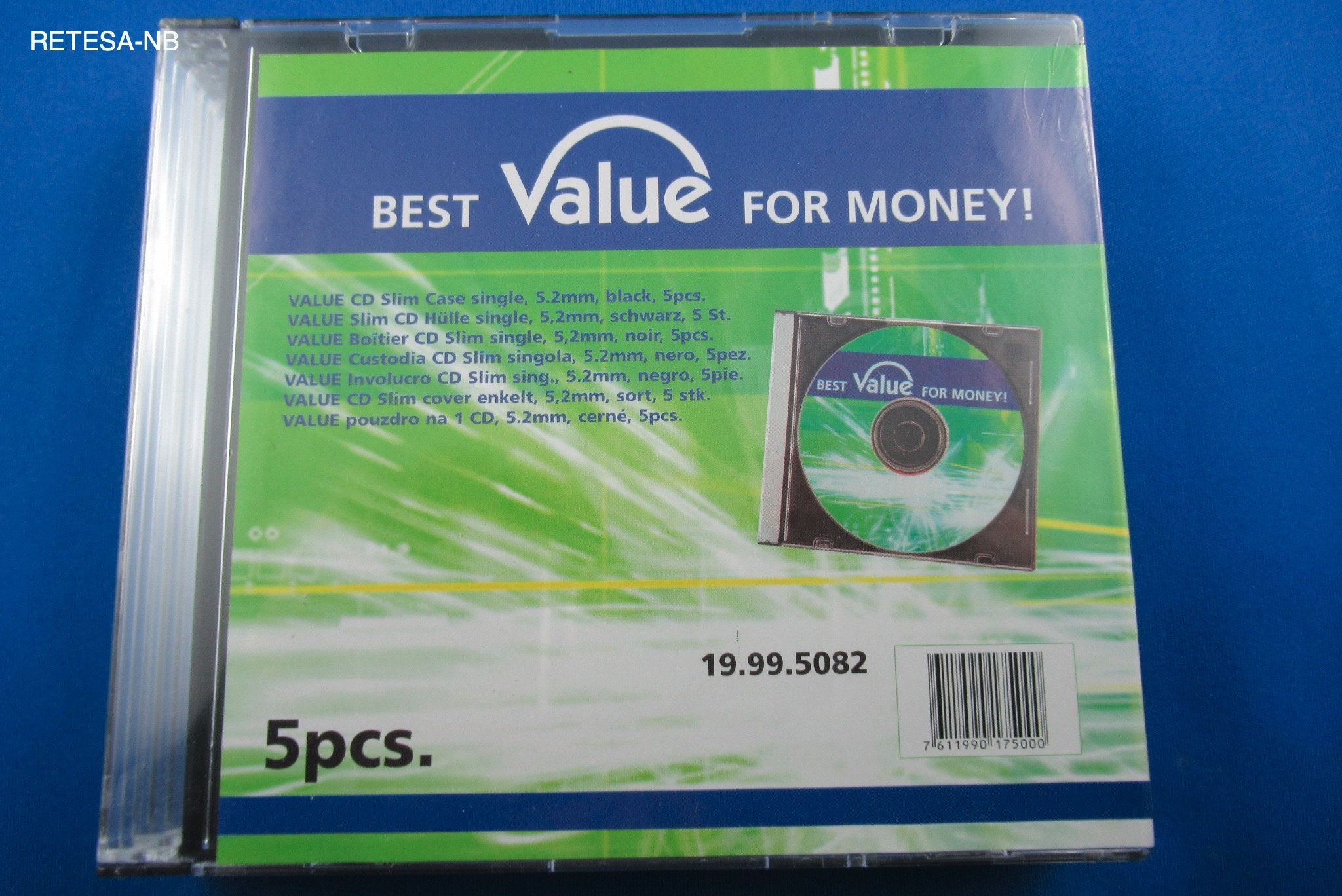 CD-/DVD-Ersatzhülle Slim einfach (5 St.) VALUE 19.99.5082
