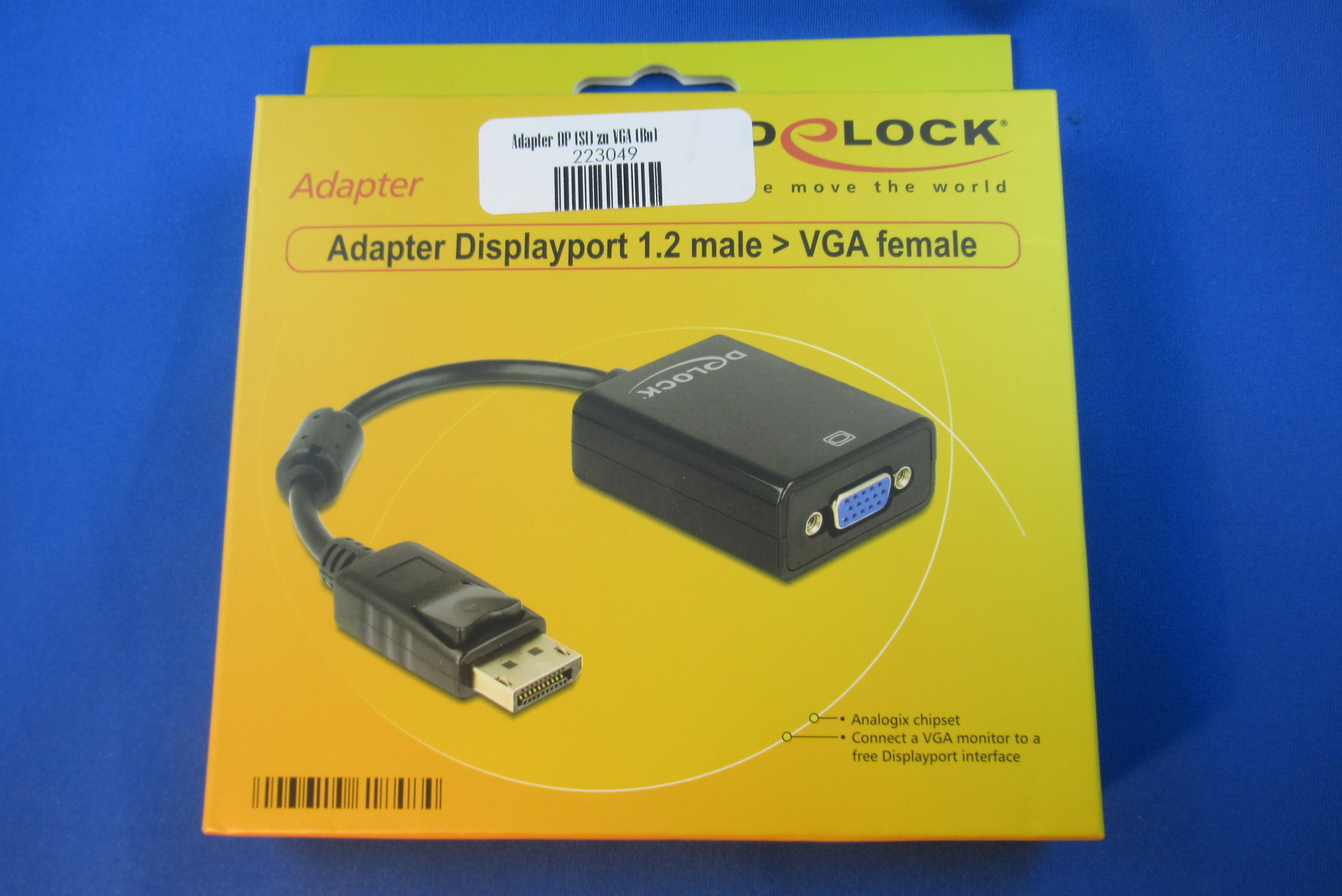 Adapter DP (Stecker) zu VGA (Buchse) DELOCK 61848