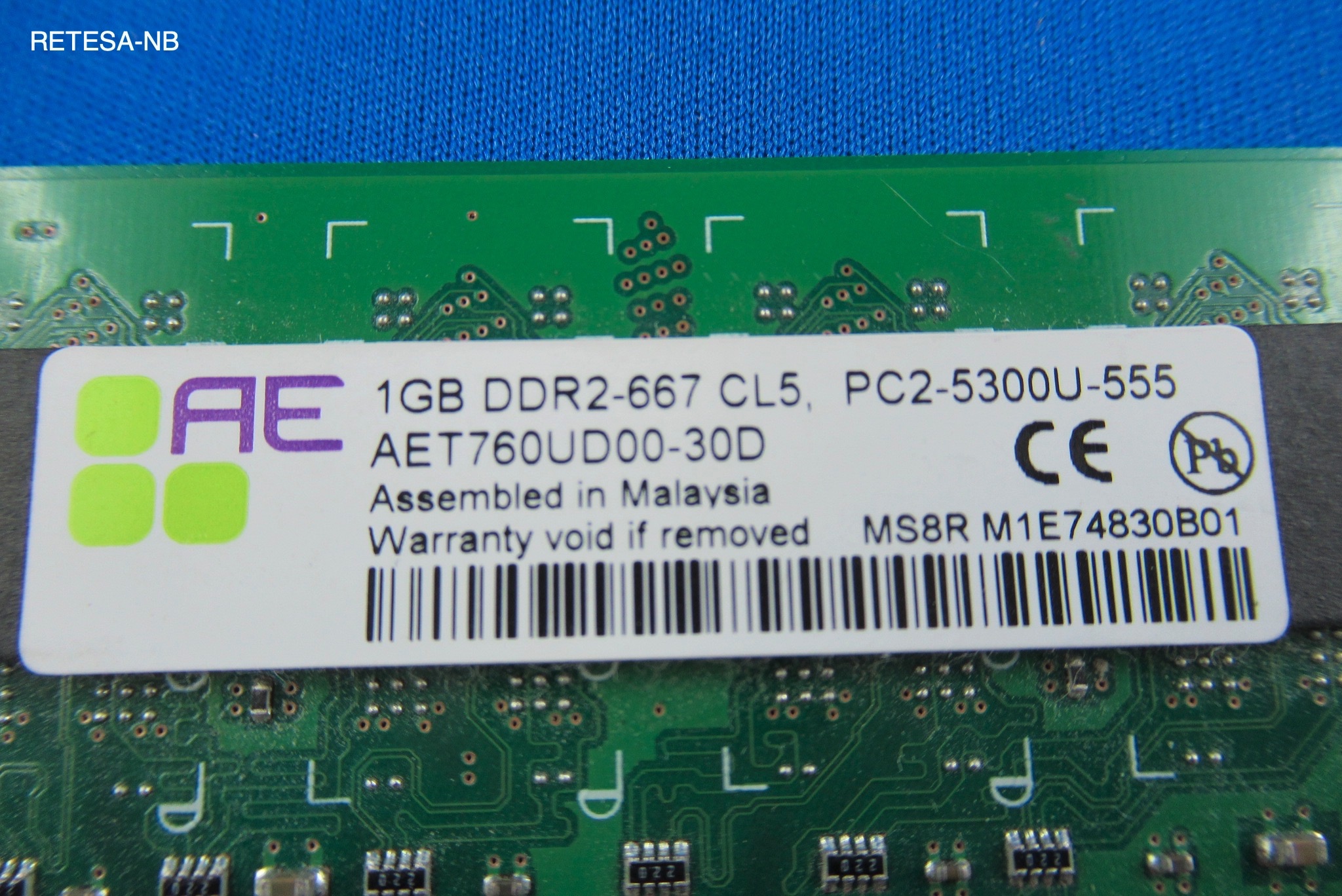 DDR2-RAM 1GB PC667 INFINEON AET760UD00-30D