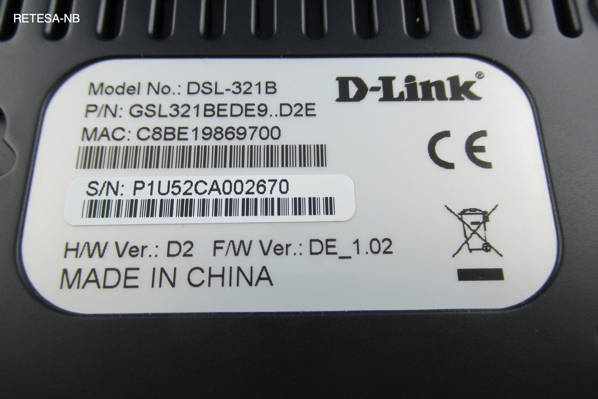 D-Link ADSL2+-MODEM DSL-321B/EU