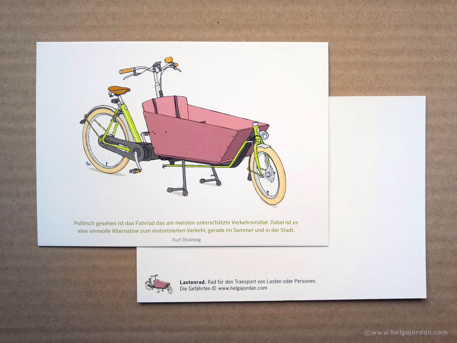 Fahrrad Postkarte Lastenrad