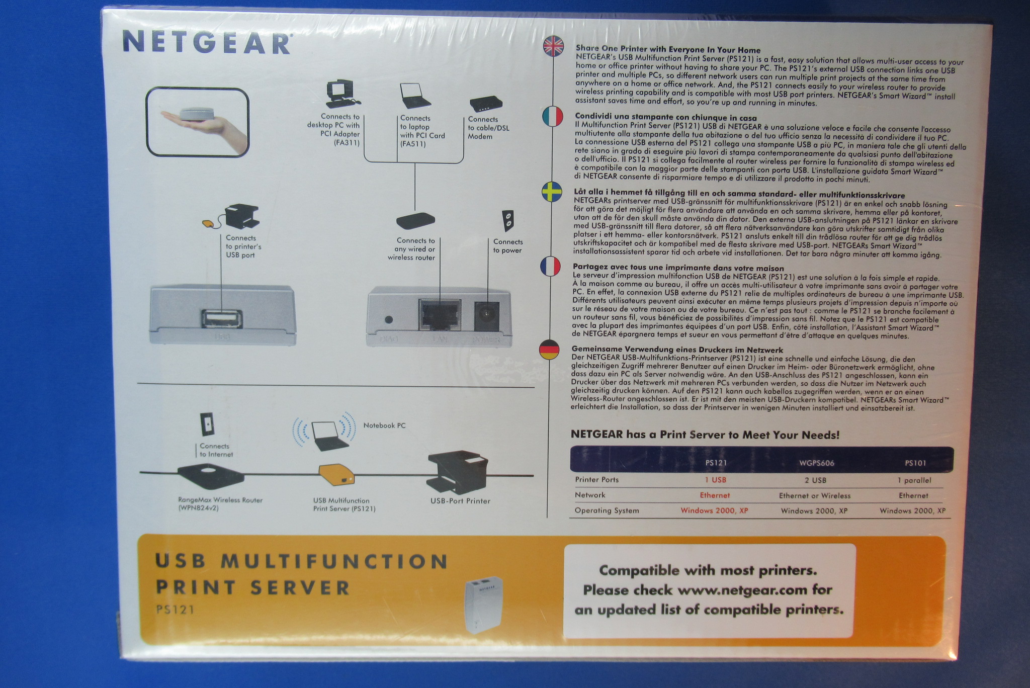 Printserver 1x USB NETGEAR PS121-200ISS