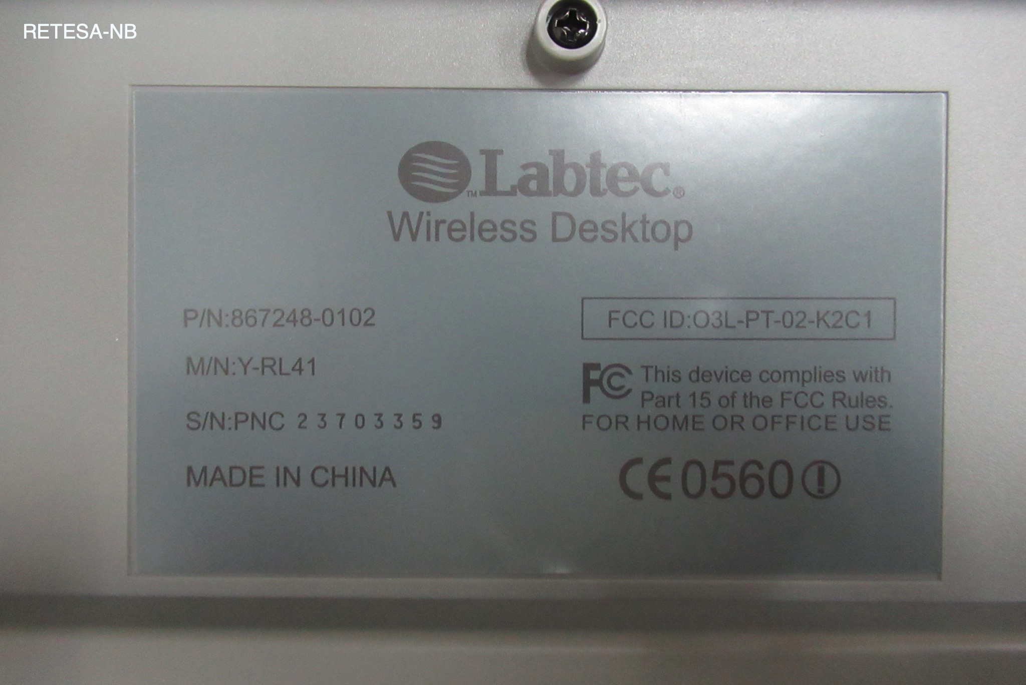 Wireless Desktop dt. PS/2 LABTEC 967263-0102