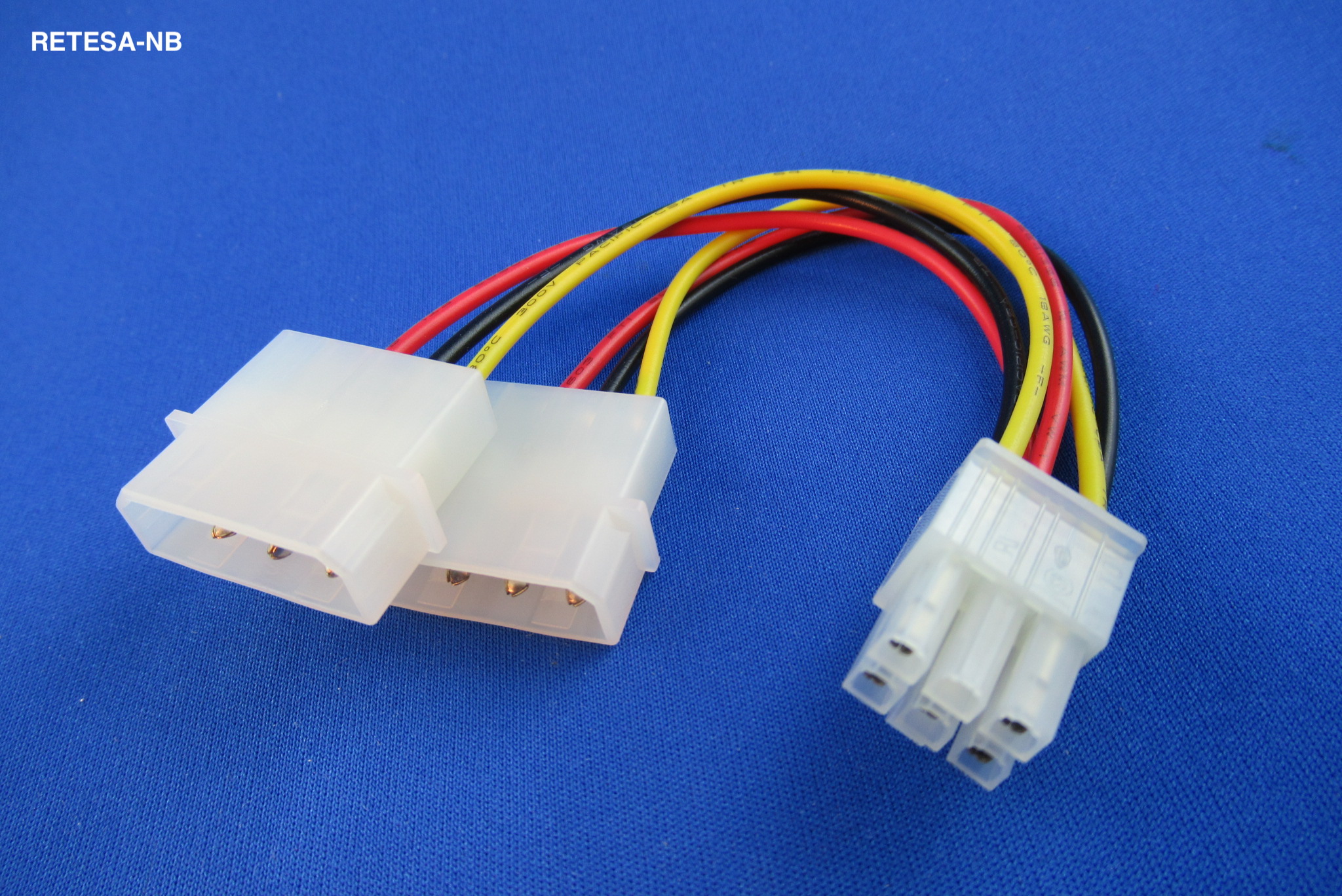 Stromadapter intern, 2x4pol zu 6pol für PCIe (PCI-Express) Grafikkarten kurz