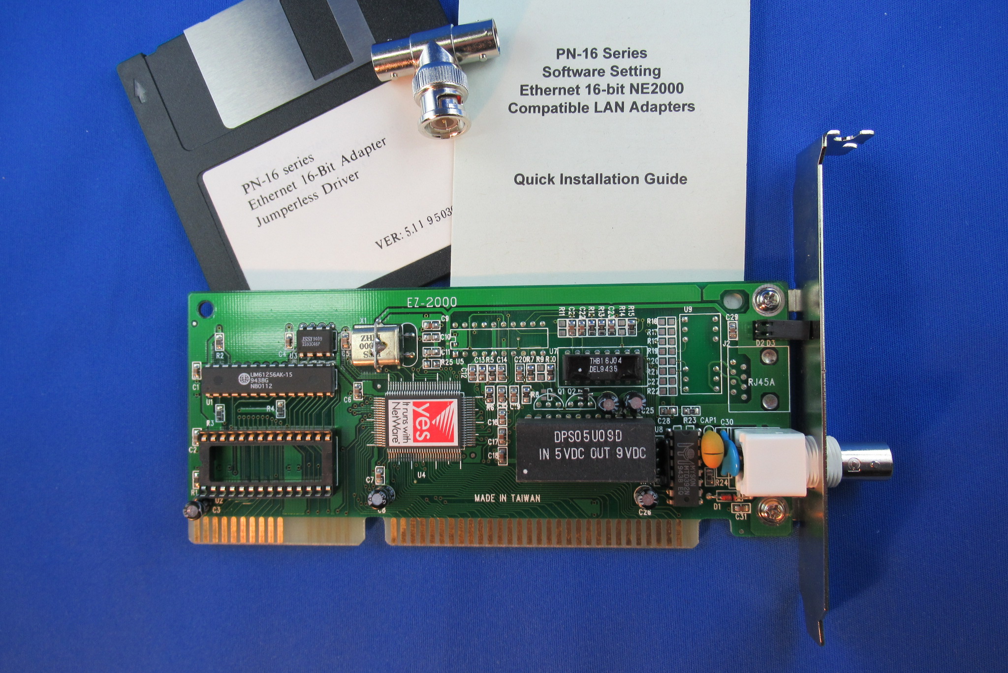 ISA-Ethernetkarte PN-16C, NE2000-kompatibel, BNC-Anschluss