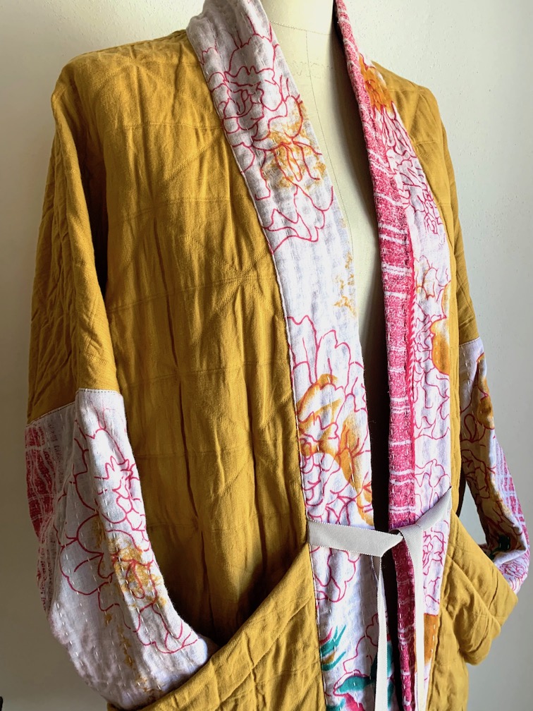 SALE, Kimono-Mantel, Senfgelb, gr. M