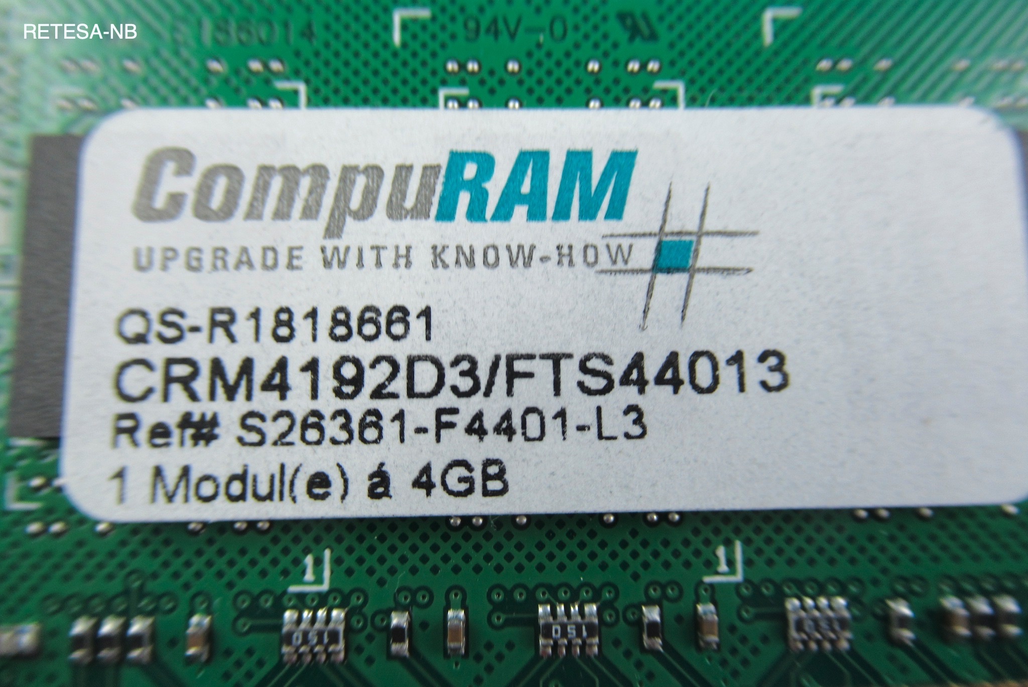 FTS DDR3-RAM 4GB PC1333 COMPURAM CRM4192D3/FTS44013