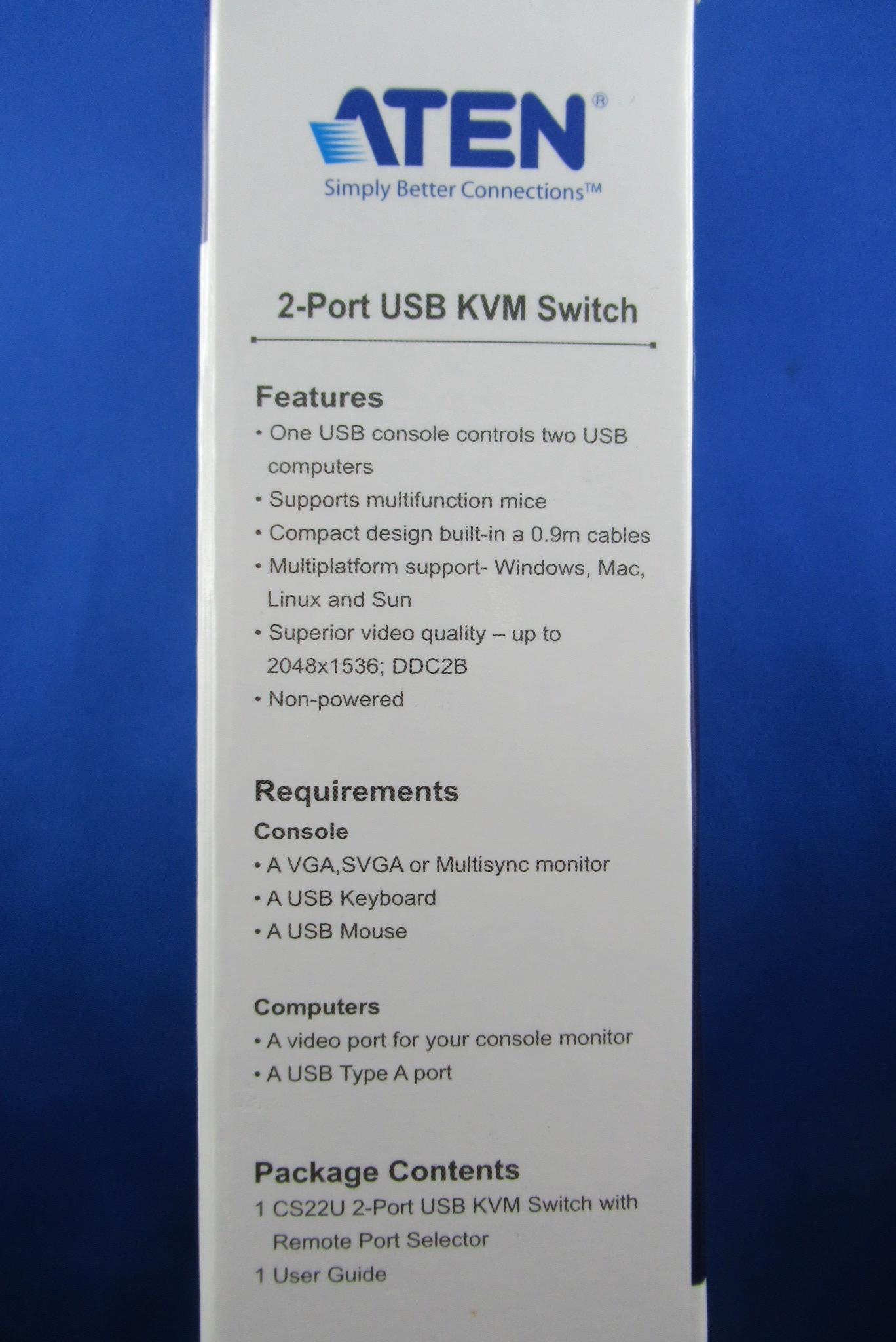 KVM-Switch 2-fach USB ATEN CS22U