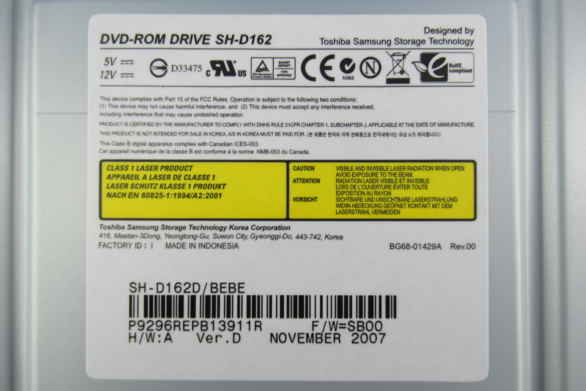 DVD-ROM-Laufwerk ATAPI 16/48 schwarz Samsung SH-D162D