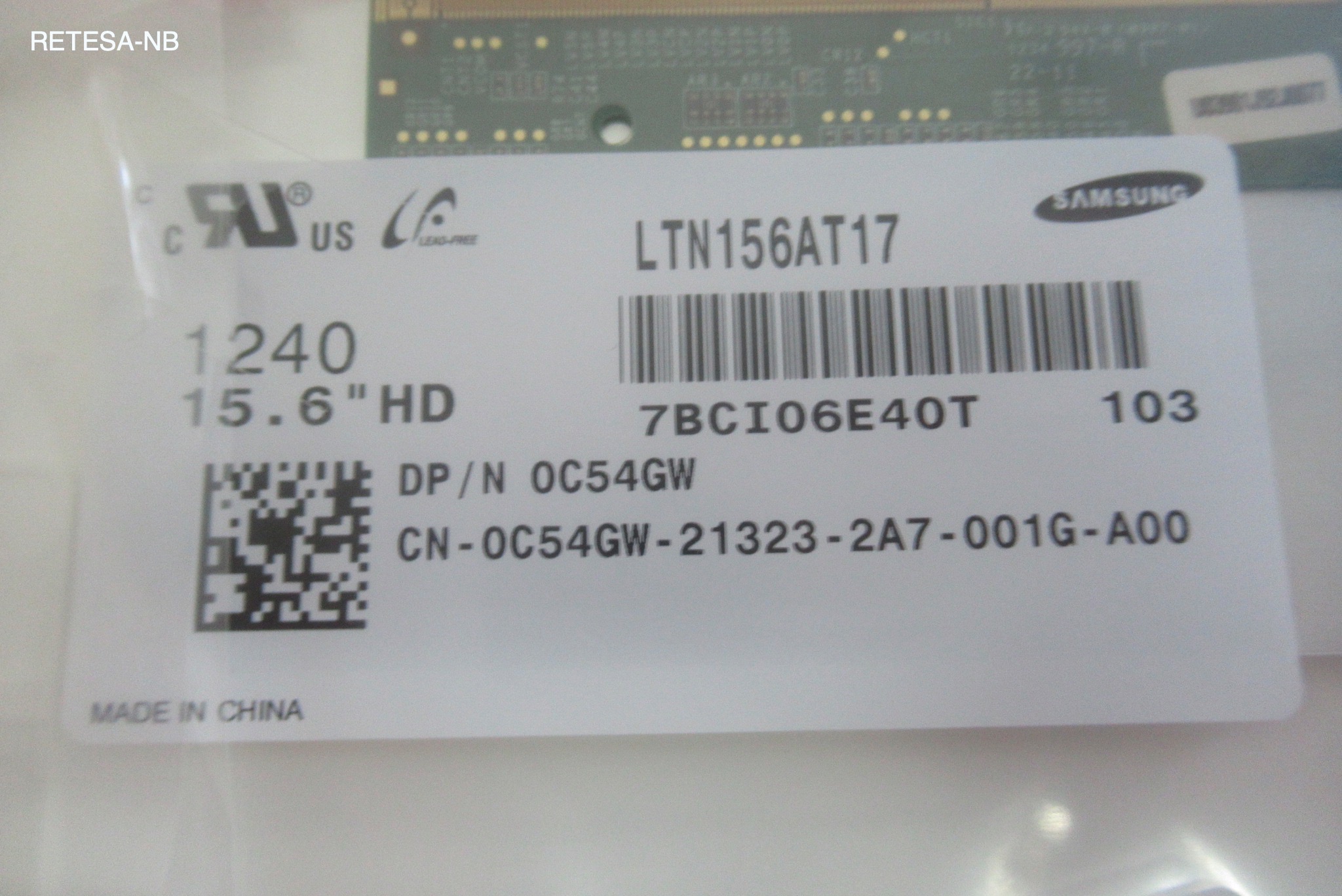 FTS Lifebook E781 Ersatzdisplay - Samsung LTN156AT17
