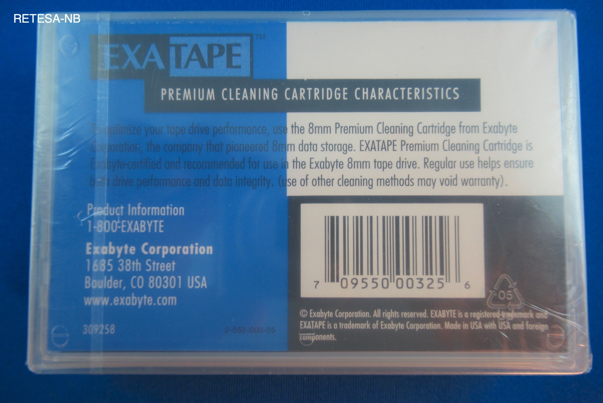 EXABYTE-Cartridge 8 mm Premium Cleaning