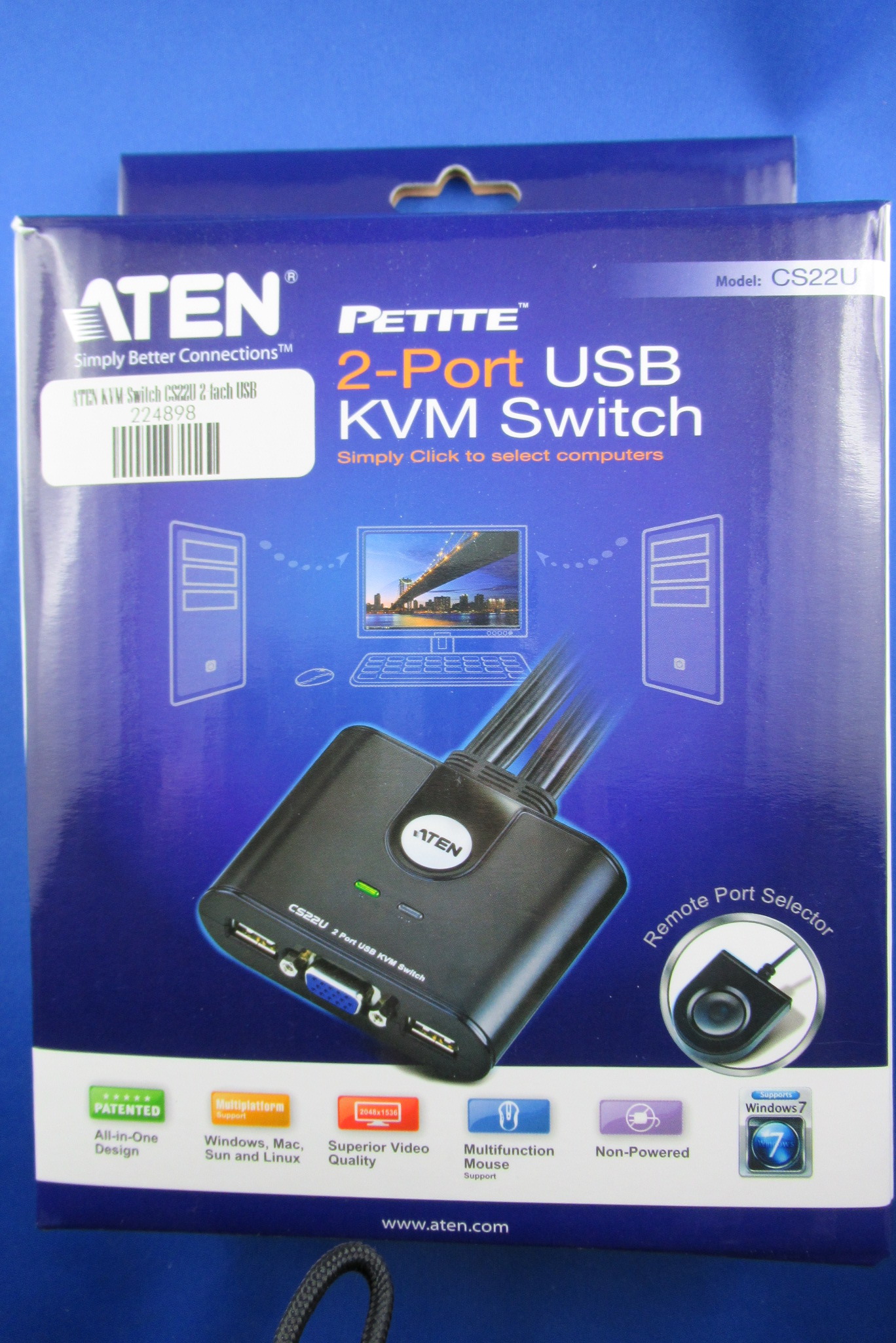 KVM-Switch 2-fach USB ATEN CS22U