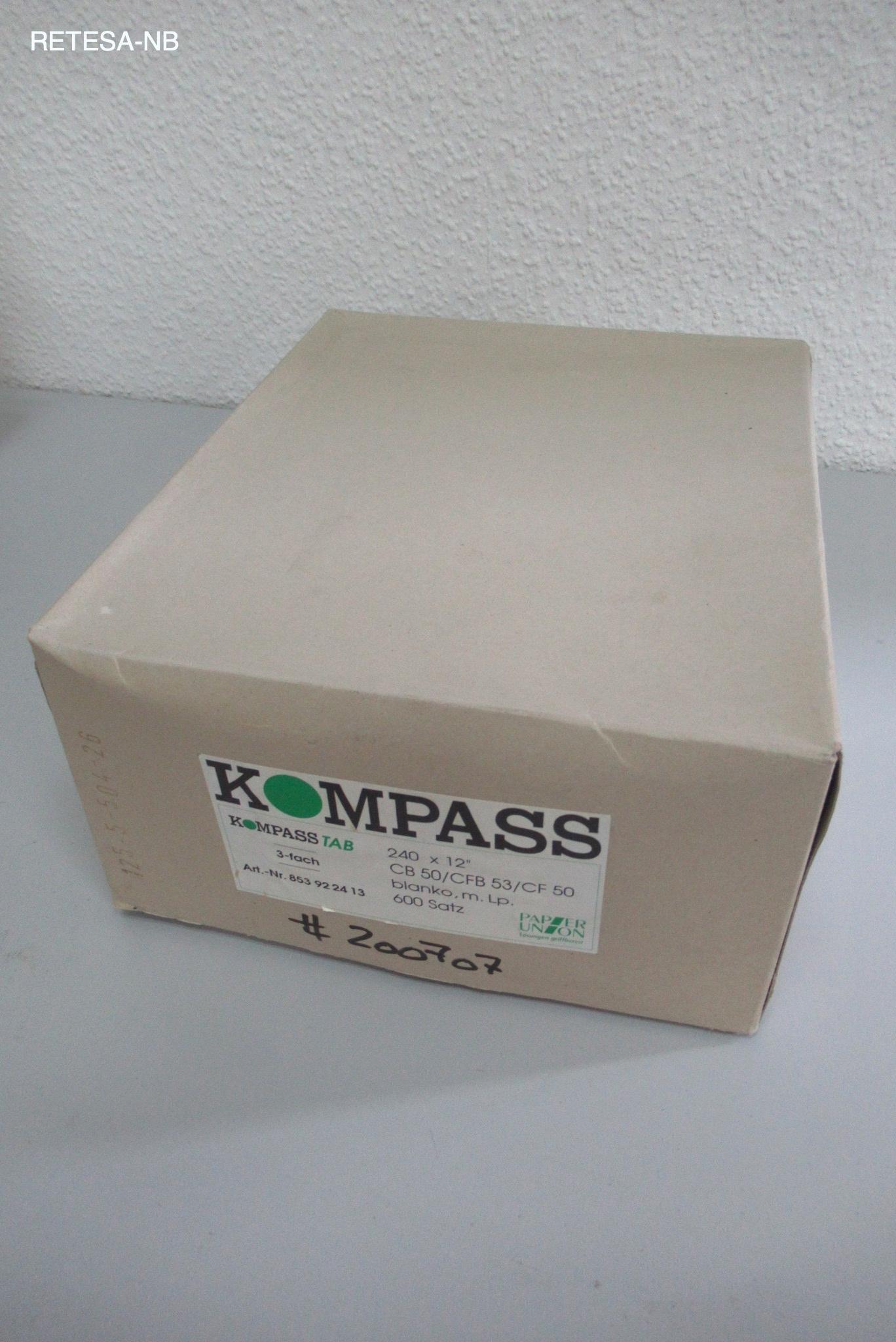Endlospapier 240mm*12" 70g weiß (600 Blatt) Kompass