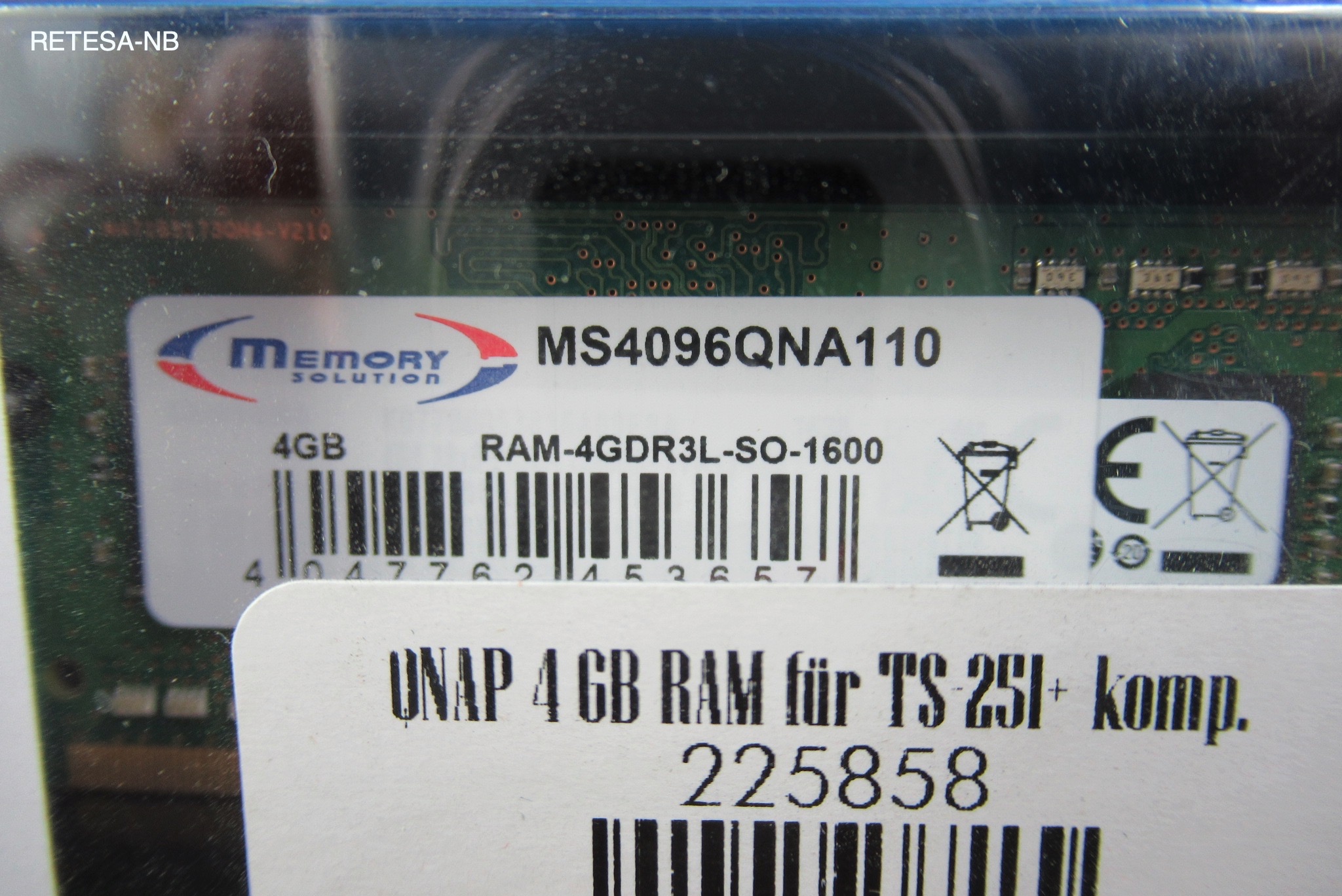 QNAP DDR3-RAM 4GB RAM für TS-251+ kompatibel