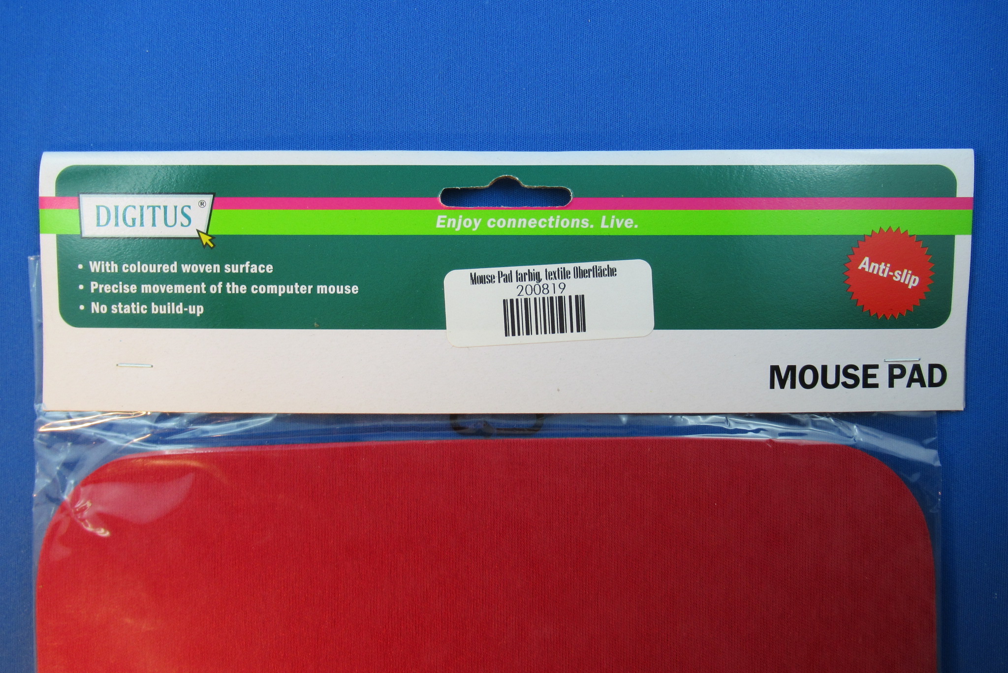 Mouse-Pad farbig, textile Oberfläche, 3 Stück, DIGITUS DA-50101