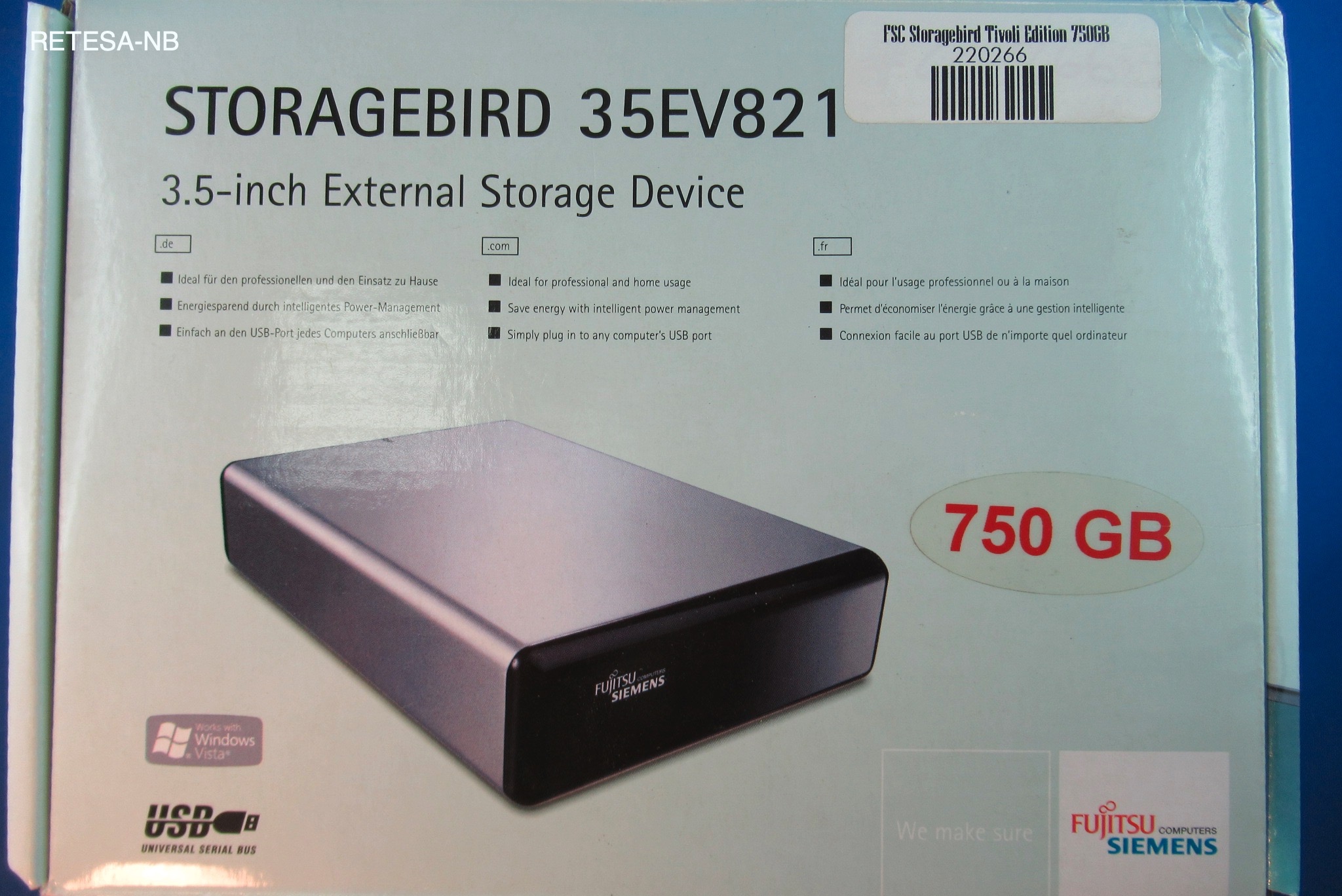 FSC Storagebird 35EV821Tivoli Edition 750GB FSC S26341-F103-L38