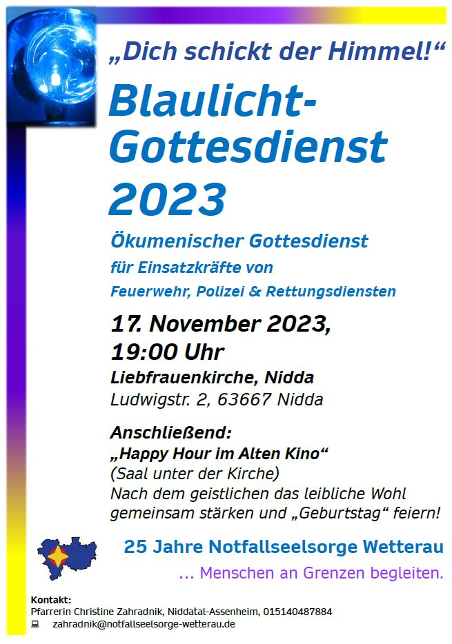 Save the date: Blaulichtgottesdienst 2023 in Nidda