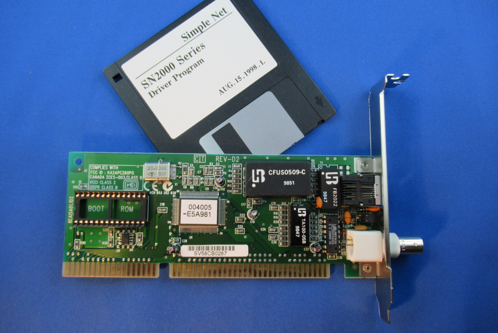 ISA-Ethernetkarte SN2000CT, NE2000-kompatibel