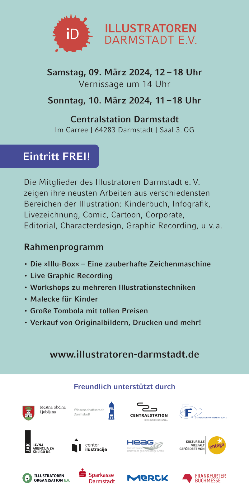 Illustre Gestalten 16 Ausstellung Darmstadt Centralstation - Flyer