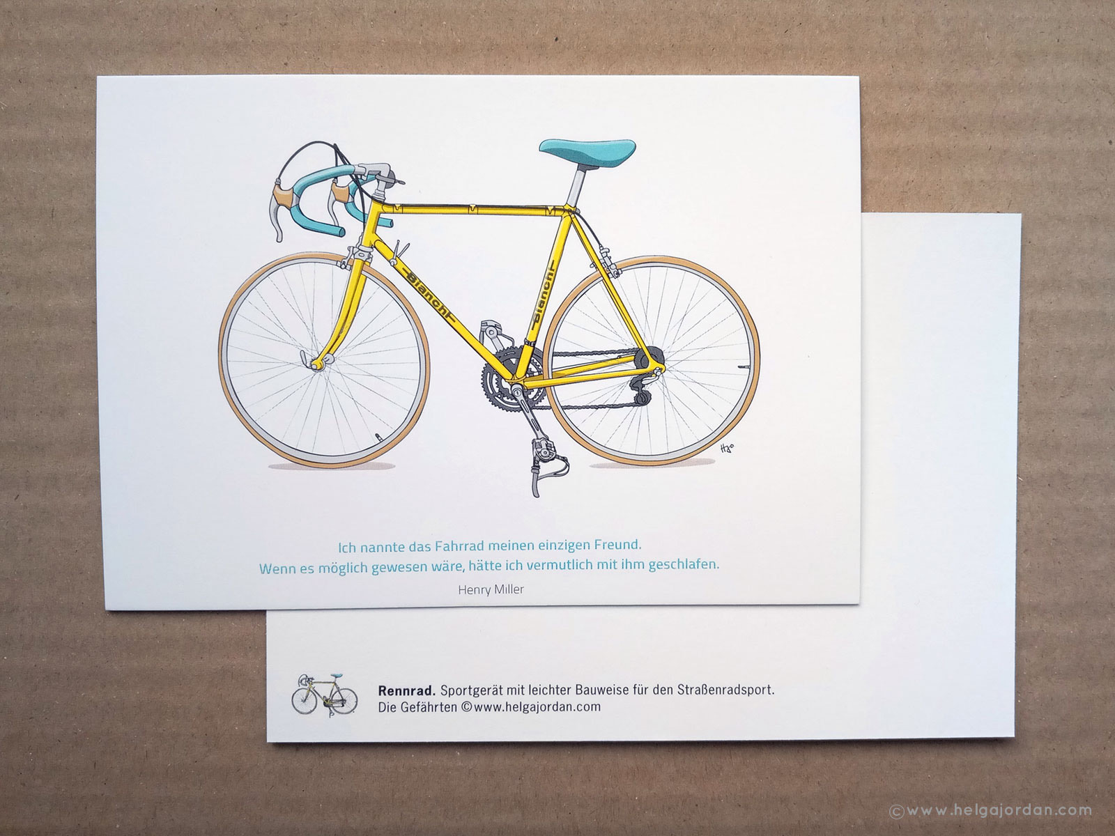 Fahrrad Postkarte Rennrad
