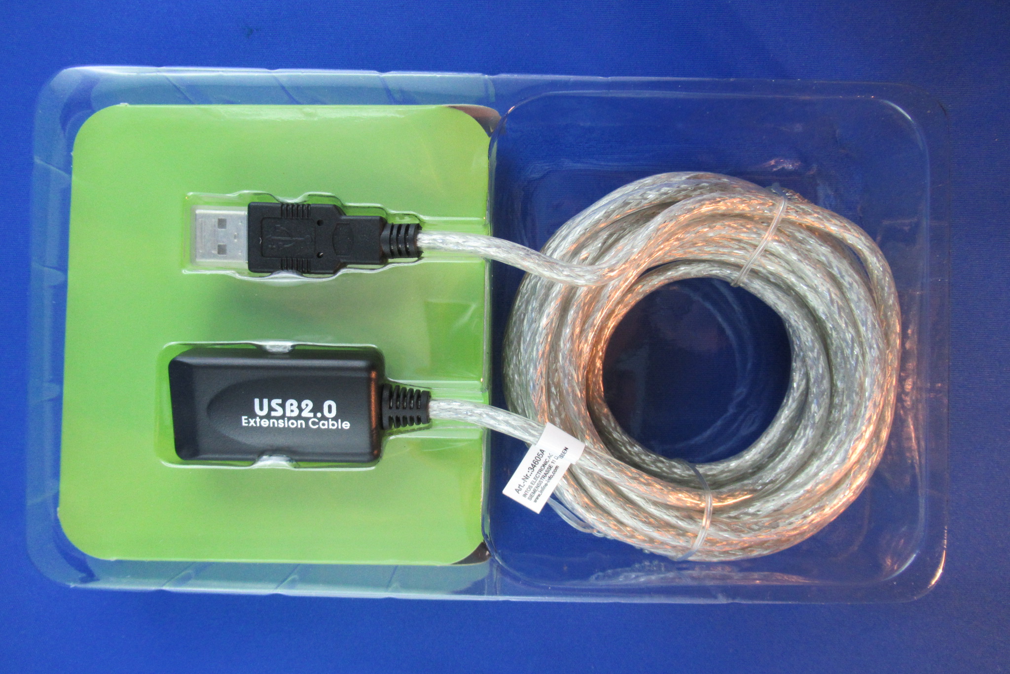 USB 2.0 Aktiv-Verlängerung St/Bu Typ A 5m INTOS 34605A