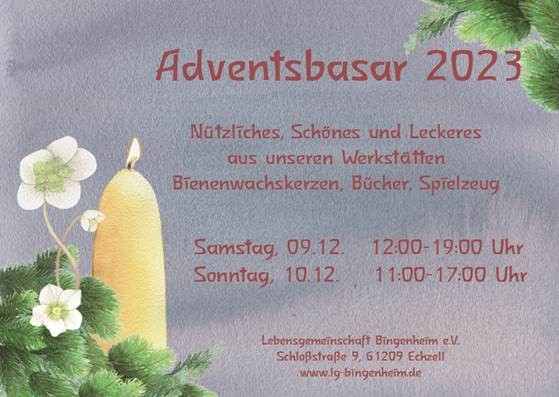 Save the date: Adventsbasar in Bingenheim