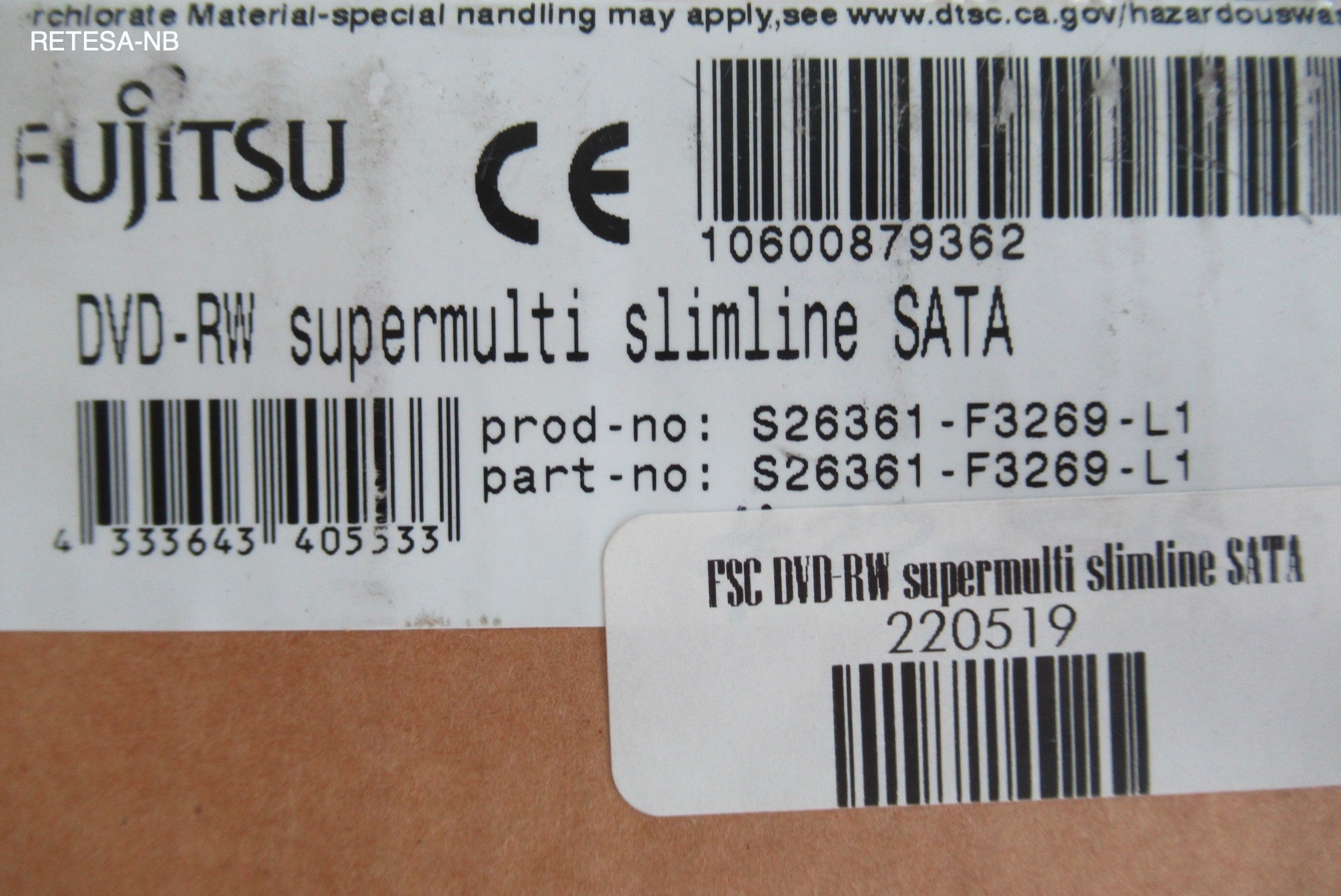 FSC DVD-RW supermulti slimline SATA S26361-F3269-L1