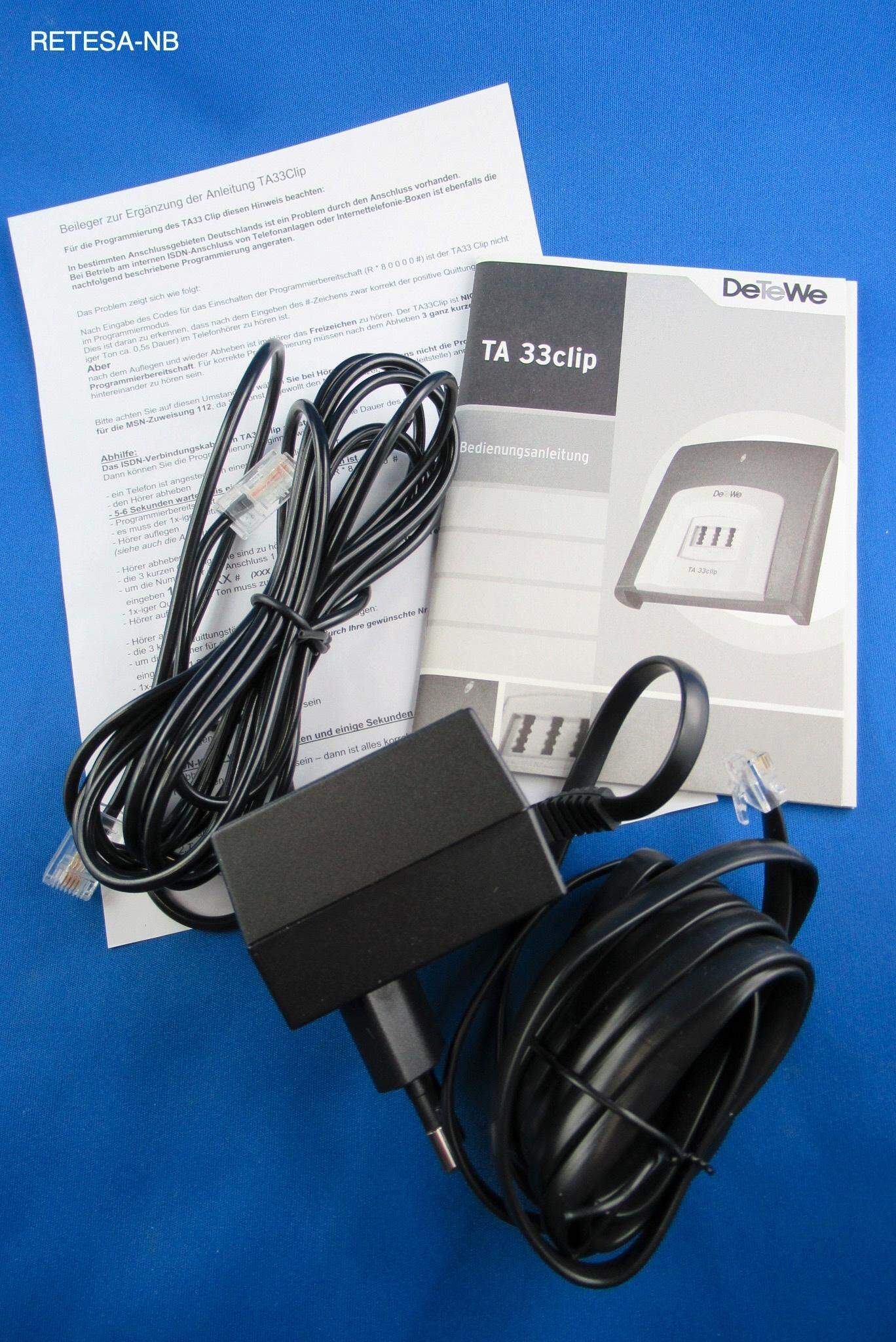 TA 33clip ISDN-Terminaladapter DETEWE 207002