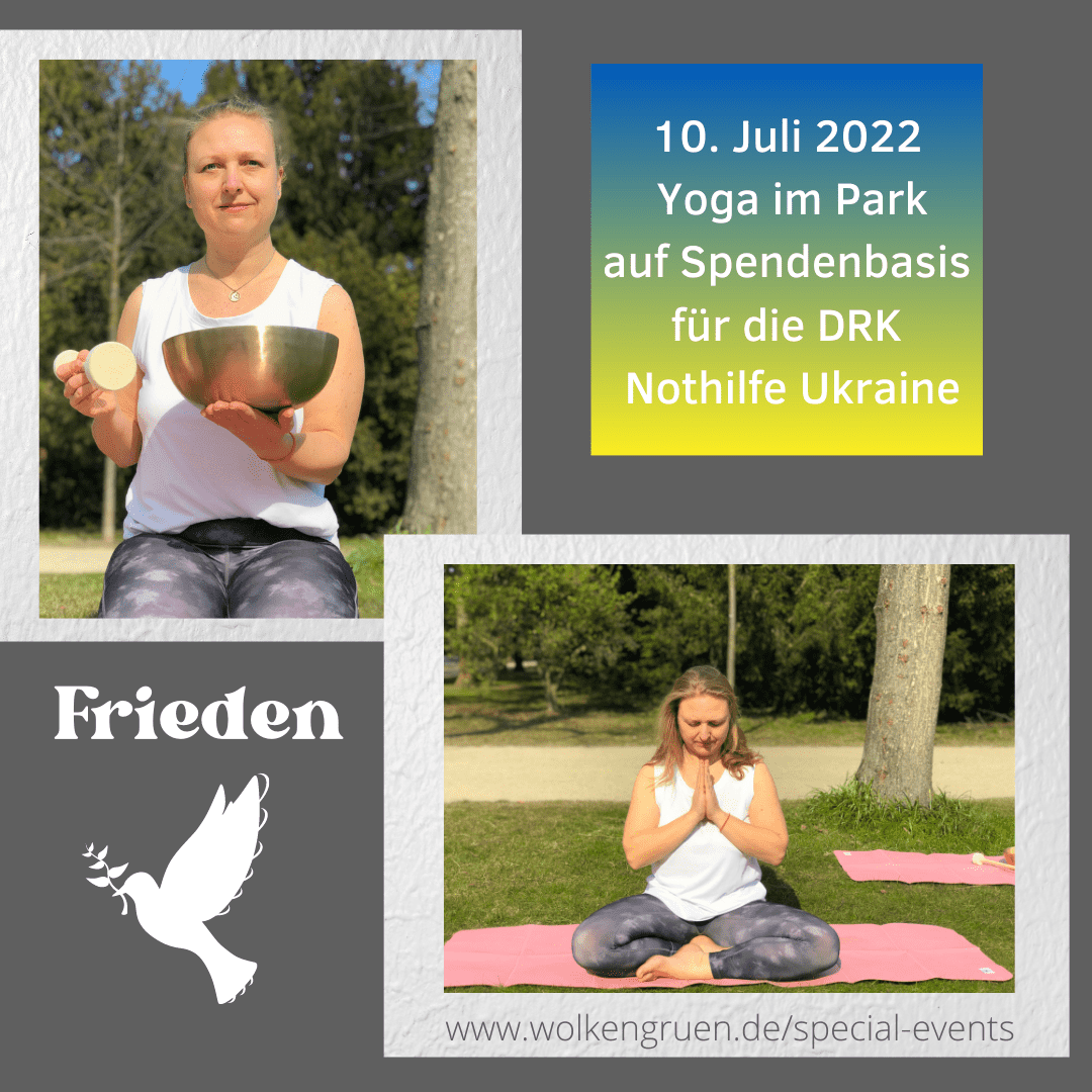 Wolkengrün Yoga im Lietzenseepark Charlottenburg auf Spendenbasis für die DRK Nothilfe Ukraine