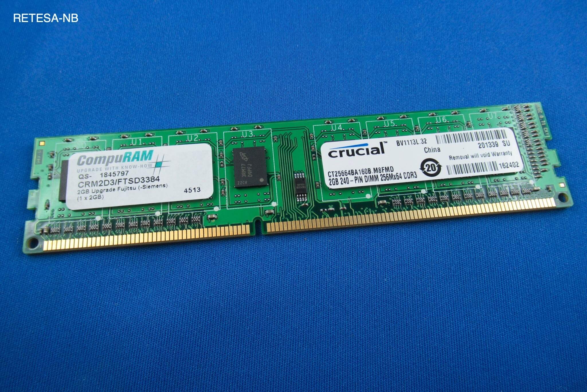 FTS DDR3-RAM 2GB PC1600 COMPURAM CRM2D3/FTSD3384-S004