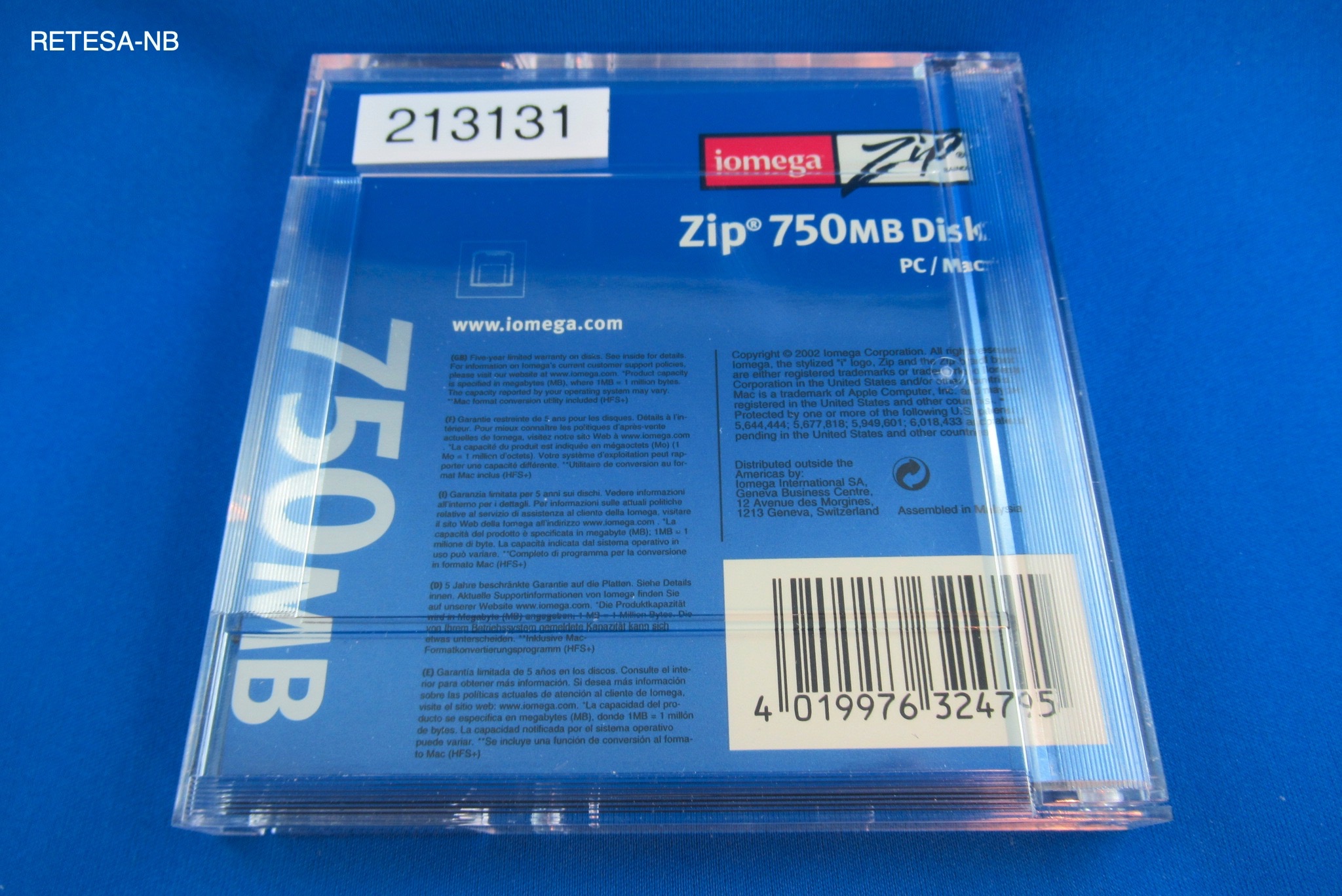 ZIP-Disk 750 MB PC-formatiert IOMEGA 32480