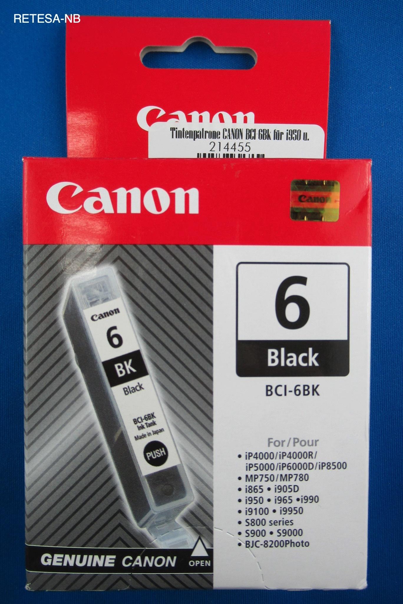 Tintenpatrone BCI-6Bk Schwarz  CANON 4705A002