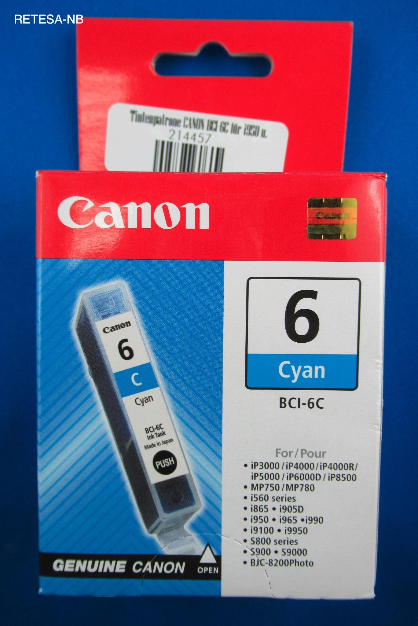 Tintenpatrone BCI-6C Cyan CANON 4706A002