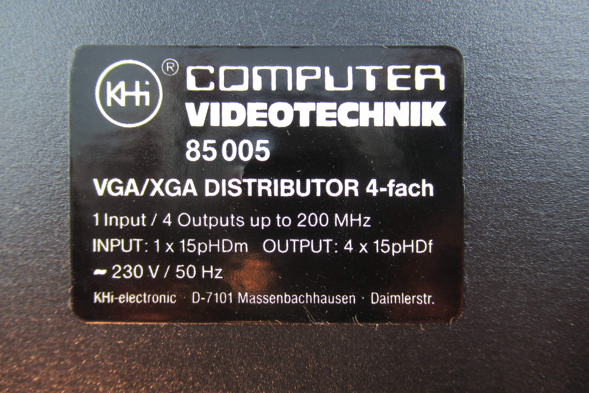 VGA/X-VGA-Verteiler 1:4, bis 200 MHz KHi Himmelreich 85005