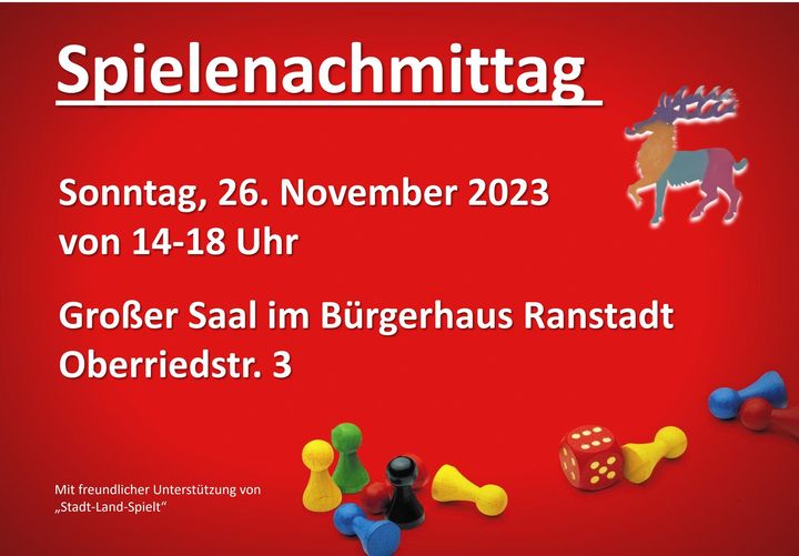 Save the date: Spielenachmittag in Ranstadt
