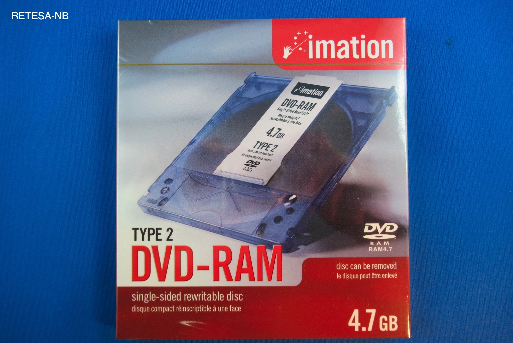 DVD-RAM, Imation 4,7 GB, single, Caddy