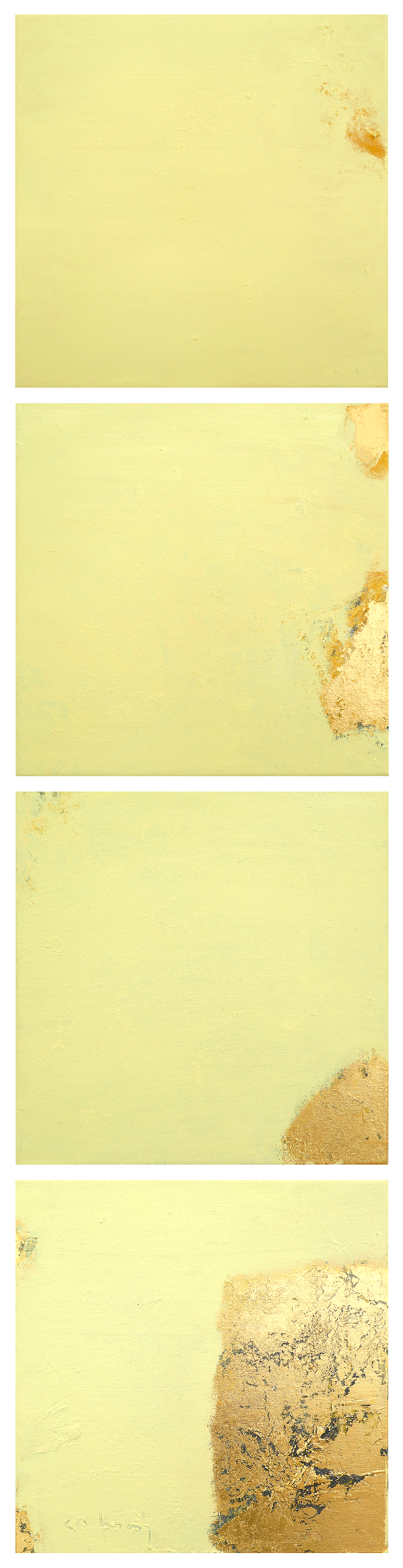 Öl, 24K AU auf Leinwand • oil, 24K Gold on canvas
4x 30 x 30 cm